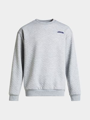 Older Boy's Grey Quilted Sweat Top