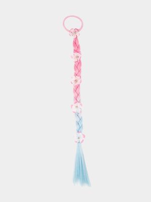 Girl's Pink & Blue Ombre Plaited Hair Clip