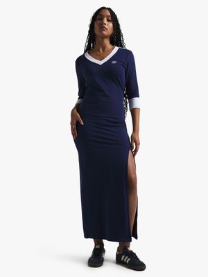adidas Originals Women's V-Neck Blue Dress