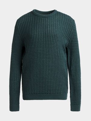 Younger Boy's Green Waffle Knit Jersey