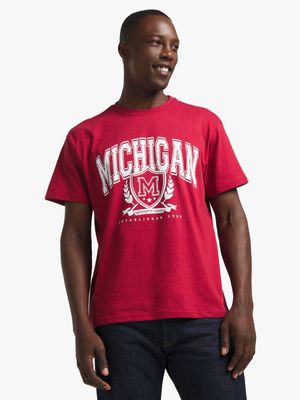Jet Men's Burgundy Michigan T-Shirt
