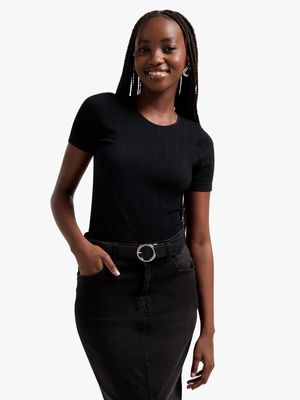Women's Black Seamless T-Shirt