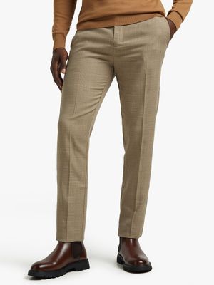 Jet Men's Light Brown Check Trouser