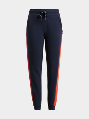 Younger Boy's Navy & Orange Joggers