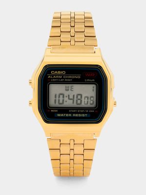 Casio Retro Gold & Black Digital Bracelet Watch