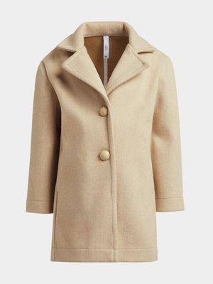 Older Girl's Stone Melton Coat