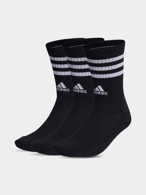 adidas 3 Pack Black Crew Socks