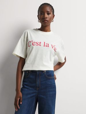 Cotton C'est La Vie Oversized T-Shirt