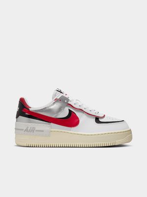 Nike Women's Air Force 1 White/Red/Silver Sneaker