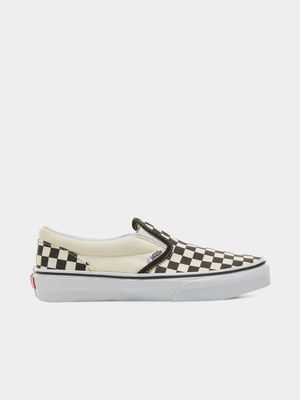 Vans Kids Checkerboard Classic Slip-On Black/White Sneaker