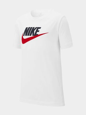 Nike Boys Youth NSW Futura Icon White/Blue T-shirt