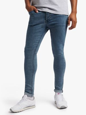 Redbat Men's Blue/Grey Super Skinny Jeans