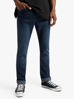 Redbat Men's Blue/Black Skinny Jeans