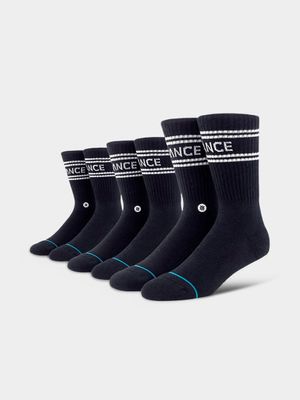Stance Unisex 3-Pack Basic Black Crew Socks