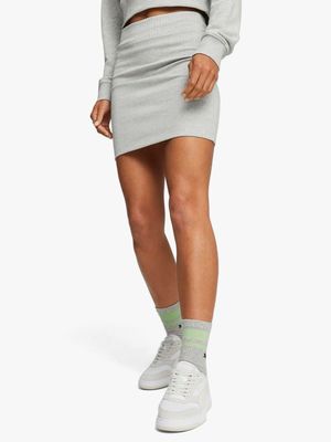 Puma Women's Grey Melange Ribbed Skirt
