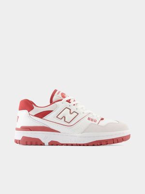 New Balance Men's 550 White/Red Sneaker