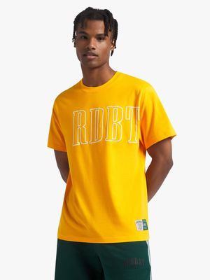 Redbat Athletics Men's Yellow Graphics T-Shirt