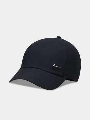 Nike Unisex Dri-Fit Club Unstructured Metal Swoosh Black Cap