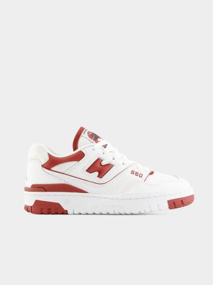 New Balance Women's 550 White/Red Sneaker