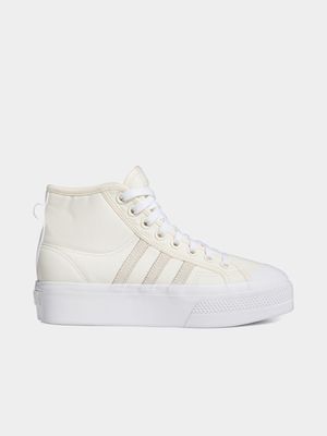 adidas Originals Women's Nizza Platform Mid White Sneaker