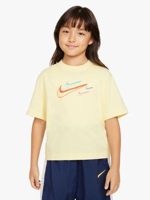 Nike Girls NSW Boxy Yellow T-shirt