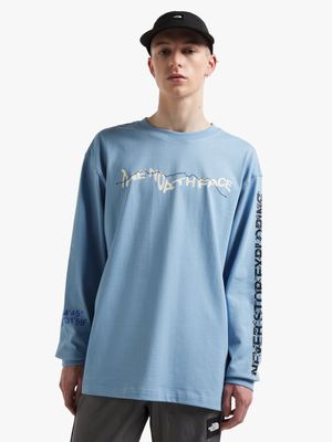 The North Face Unisex NSE Long Sleeve Steel Blue T-shirt