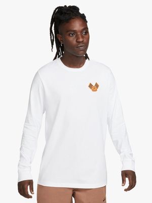 Nike Men's Nsw White Long Sleeve T-Shirt
