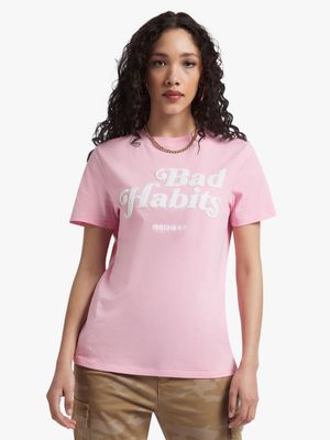 Redbat Women's Pink Graphic Crew T-Shirt