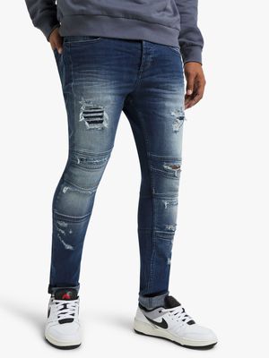 Redbat Men's Dark Blue Super Skinny Jeans