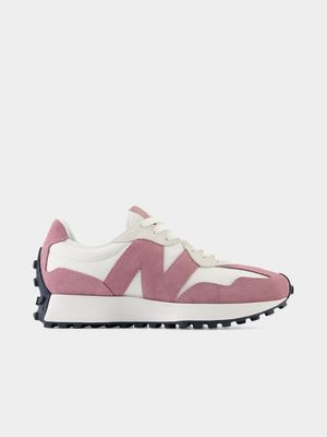 New Balance Women's 327 White/Pink Sneaker