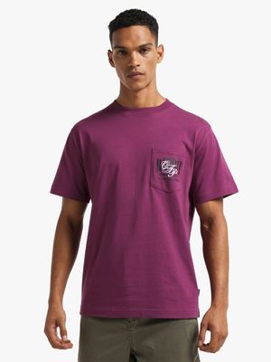 Redbat men's Plum Relaxed Graphic T-Shirt