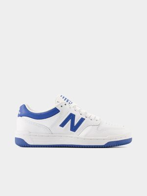 New Balance Junior White/ Blue Sneaker