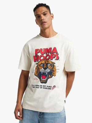 Puma Men's Hoops Ecru T-Shirt