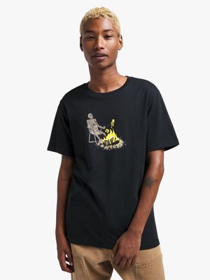 Converse Men's Sizziling Skeleton Black T-shirt