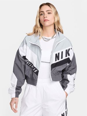 Nike Women's NSW Woven Grey/White Jacket