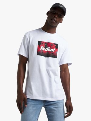 Redbat Men's White Graphic T-Shirt