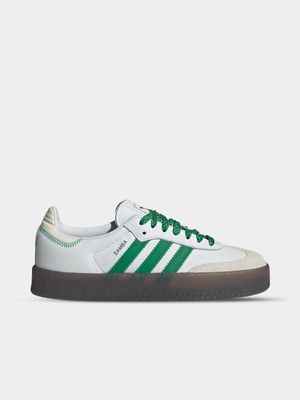 adidas Originals Women's Sambae White/Green Sneaker