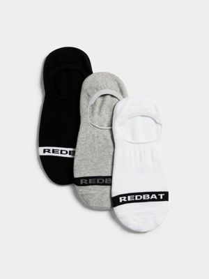Redbat Unisex Branded 3-Pack Invisible Grey Socks 7-11