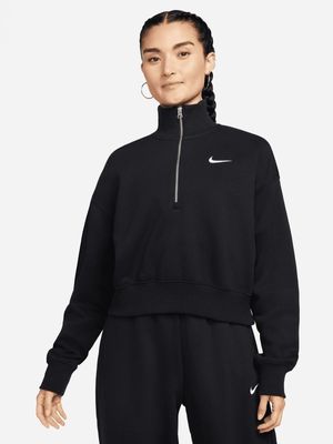 Nike Women's Phoenix Fleece Crop Top Black