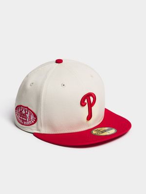 New Era Phillies 59FIFTY Red/Beige Cap