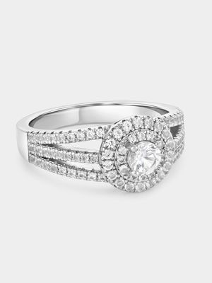 925 Wome's Classic Diamond Silver Ring