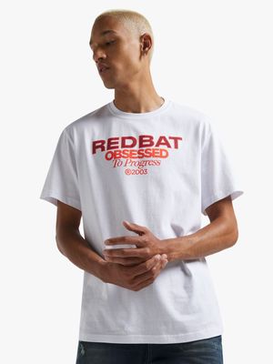 Redbat Men's White Graphic T-Shirt