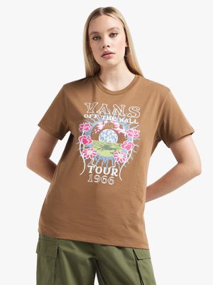 Vans Women's Yesterdays Boyfriends Fit Brown T-shirt