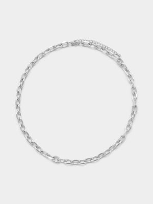 Anchor Chain Stainless Steel Silver Necklace