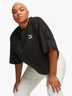 Puma Women's Classics Black Oversized T-Shirt