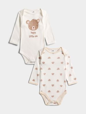 Jet Baby Cream Happy Bears 2 Pack Body Vests