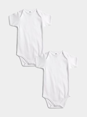 Jet Baby White Short Sleeve 2 Pack Bodysuit