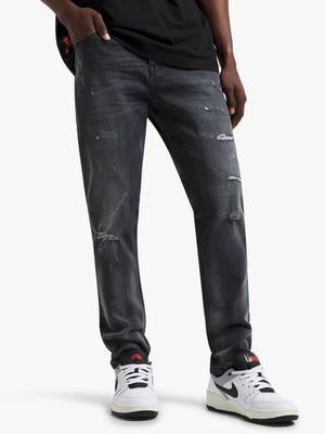 Redbat Men's Charcoal Tapered Jeans