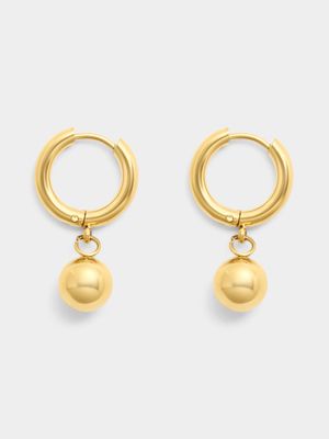 Gold Ladies Huggie Earrings Waterproof 18ct