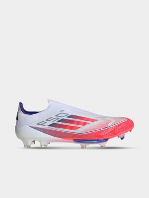 Mens adidas F50+ Laceless FG White/Red Boots
